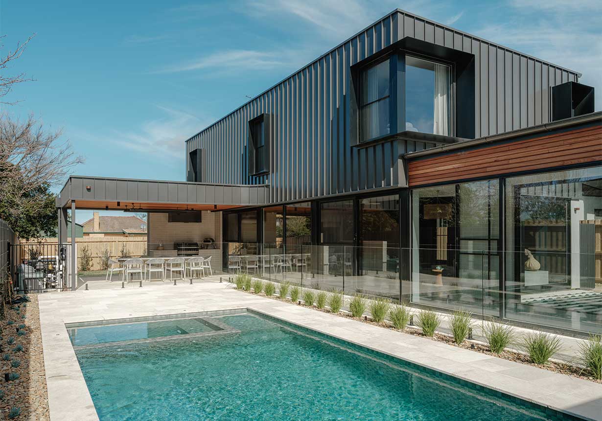 Architect-designed home with pool in Torquay