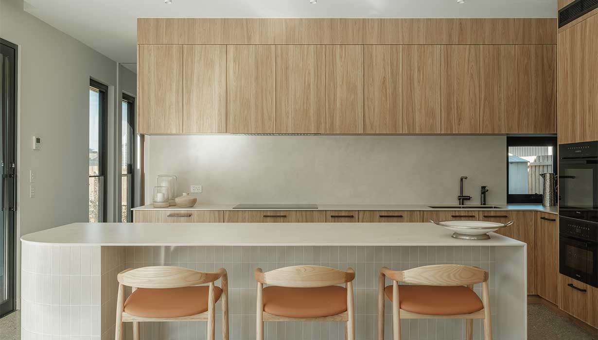 Kitchen in architect-designed home in Torquay