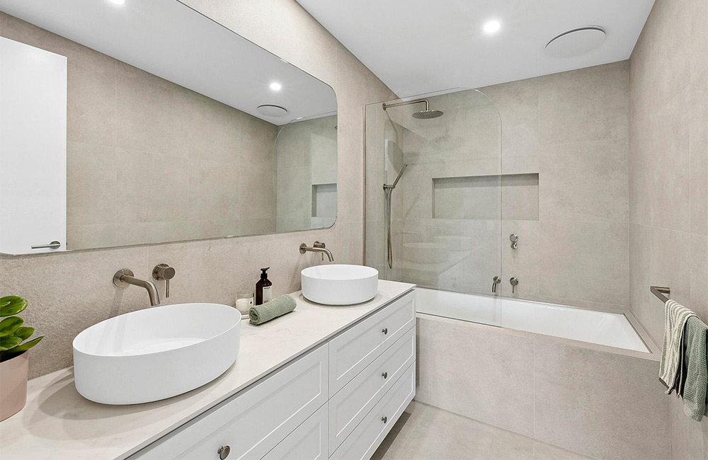Bathroom of knockdown rebuild home in Geelong